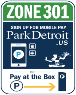 Park Detroit Zone Parking Sign